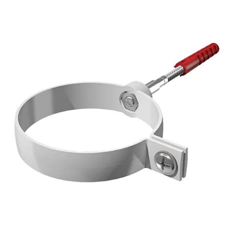 Хомут трубы универсал. L=140 белый ПВХ 5617