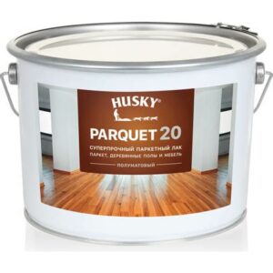 Лак паркетный суперпрочный полумат. 9л HUSKY PARQUET 30155 Dekart