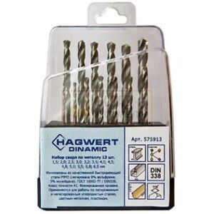 Набор сверл по металлу  (13шт) Dinamic P9M3 пласт.кор. "Hagwert" 575913 675913