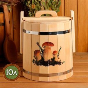 Кадка 10л из липы с крышкой нерж.обруч "Допропаров" 5421789