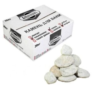 Камень для бани "Талькохлорит" обвалованный (коробка 20кг)