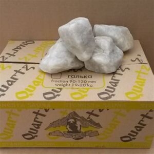 Камень для бани "Кварц Жаркий лед " обвалованный (коробка 10кг)