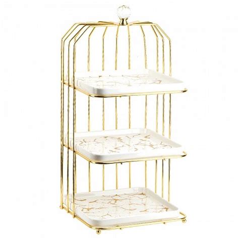 Блюдо керам. 3-х ярусное "Садовый дворик" 1405180