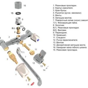 Смеситель д/ванны  Е22151-8 166638