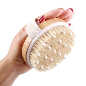 Щетка деревянная с массажером 11*11*3см