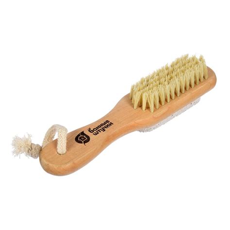 Щетка деревянная с двухсторонней пемзой 18*3