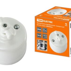 Выключатель фарфор. белый "Болонь" поворотный 2-кл.