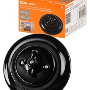 Выключатель фарфор. черный "Болонь" поворотный 2-кл.