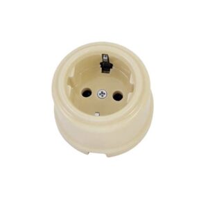 Розетка "Болонь" сл. кость фарфор. 2П+3 16А 250В ТDМ 1820-0312