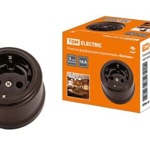 Розетка "Болонь" коричневая фарфор. 2П+3 16А 250В ТDМ 1820-0412