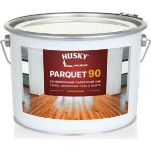 Лак паркетный суперпрочный глянцевый 9л HUSKY PARQUET 30152 Dekart